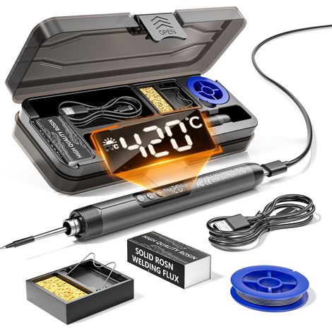 Fer à Souder USB Numérique Portable Mini - Kit de Soudage Sans Fil pour Réparation Électronique, Bricolage DIY et Usage Domestique (1/5)