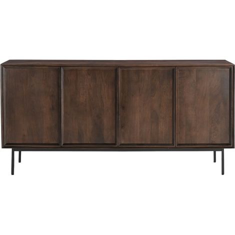 QUARTO-Buffet 180 cm en bois massif brun (1/5)