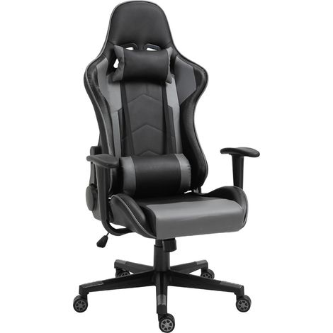 Ergonomischer Drehbürostuhl aus Kunstleder, schwarz, 67,5 x 74 x 126-136 cm (1/4)