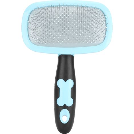 Peigne à poils de chien et chat, brosse de démêlage rotative à 360 °, outil de toilettage pour animaux de compagnie, bleu avec point (1/5)