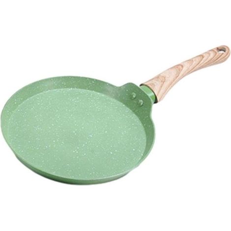 Poêle en Pierre de Maifan aluminium, idéale pour les repas en famille — poêle à frire et à crêpes, taille S, couleur verte
