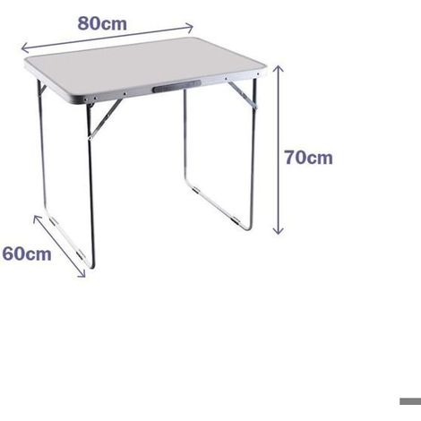 Klappbarer Tisch - MARBUENO - 120 x 70 x 60 cm - Stahl - Klappbar - Für den Außenbereich