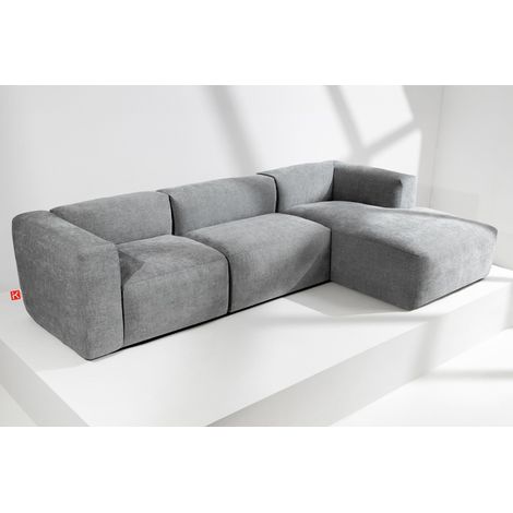 KONSIMO BUFFO Ecksofa Rechts mit extrem weicher und bequemer Sitz, hellgrau (1/5)