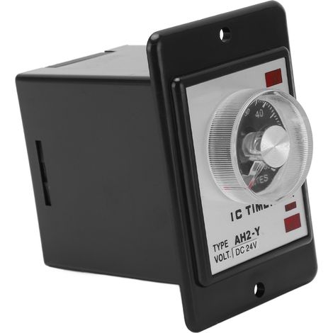 Relais temporisé miniature AH2-Y 60M, 8 broches, minuterie à retardement avec boîtier ABS, pour équipements d'automatisation, alimentation 24V DC. (1/5)