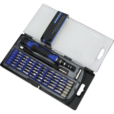 Lot d'outils de précision multifonction 56 pièces en chrome vanadium pour téléphones, lunettes, appareils électroniques, avec manche antidérapant et boîte portable
