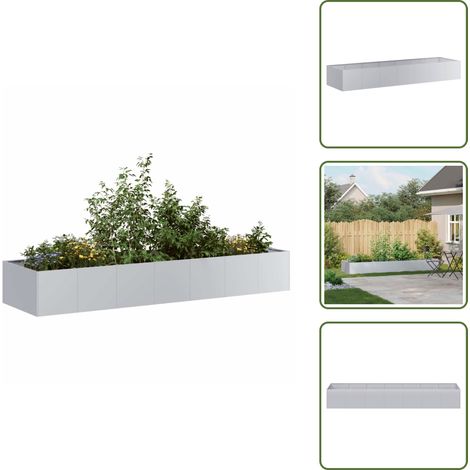 vidaXL Jardinière 280x80x40 cm acier galvanisé (1/5)