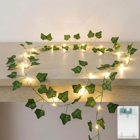 Lichterkette, 2 m, 20 warmweiße LEDs, automatischer Timer, Hochzeitsgartendekoration (1/5)