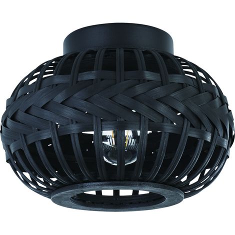 Lampe de plafond noire Towcester Ø 26cm - bois - 43911