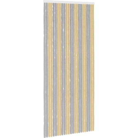 vidaXL Tenda per insetti in chenille Grigio e Beige 100 x 230 cm