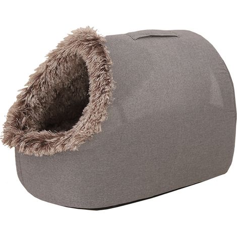 1 pièce Nid en forme de pantoufle pour animal de compagnie, adapté pour chats, maison semi-fermée pour animal, chaud, mignon, pour automne et hiver M (1/4)