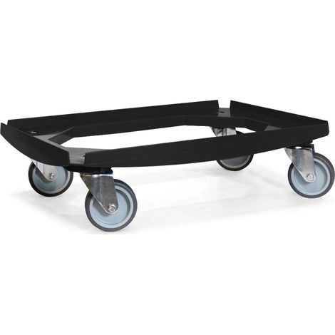 Chariot à roulettes - MESO - Plateau ABS noir - 600x400 - 4 roues TPR 100mm - 250kg