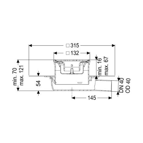 KESSEL 44740.63M Siphon de sol ultrafin 54