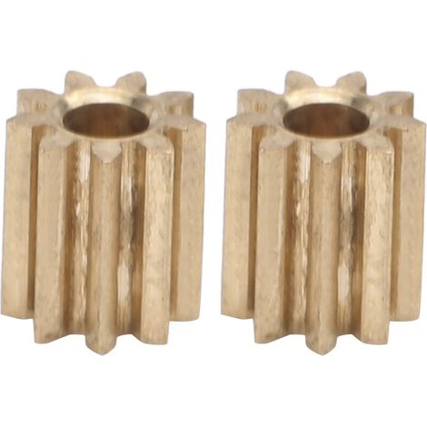 2 Pièces Pignon D'Engrenage, Mini Engrenage Moteur 9 Dents 5mm en Laiton Moteur Pignon Remplacement Pignon pour Duplo Intelli Lok Module 0.4 (1/4)