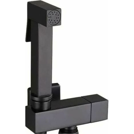 Kit Douchette WC, Noir Pulvérisateur de Bidet à Main en Laiton Bidet Pulvérisateur Mural Douchette WC Kit Complet pour Nettoyage Salle de Bain, Hygiène Personnelle, G1/2 (1/4)