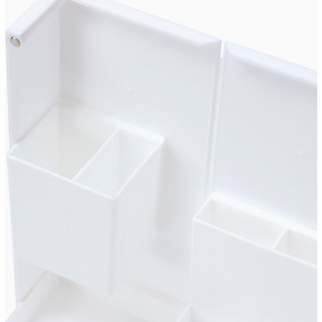 Boîte de Rangement Magnétique Blanche pour Bureau - Coffret à Crayons Portable et Pliable (1/5)