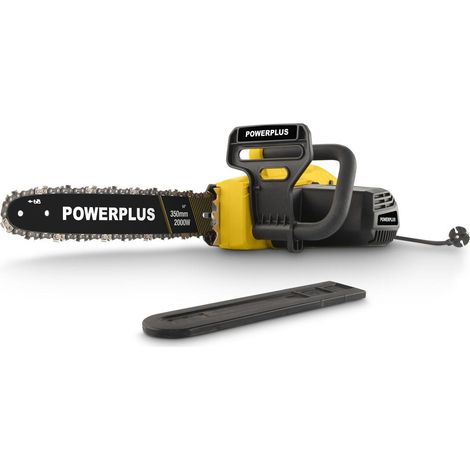 Powerplus Tronçonneuse Électrique POWEG10020 - Élagueuse Électrique de 2000 W, Guide de 350 mm, , Lubrification Automatique de Chaîne, Outillage de Jardin