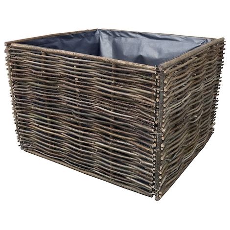 Carré potager en noisetier 120x120x90 cm – Assemblage par lien – Film noir pour rétention de chaleur – Fabrication européenne – Jany France