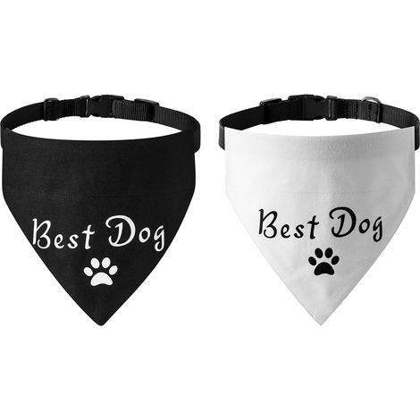 Bandana Chien Triangle - Coton Doux Respirant - Pour Mariage Fête Anniversaire - Tailles S M L - Lot de 1 (1/5)