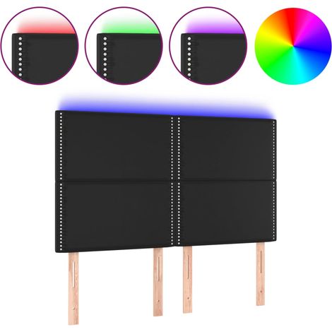Maison Exclusive - Testiera a LED Nera 144x5x118/128 cm in Similpelle