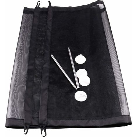 Baby Safety Gate, Extendable Dog Gate, Retractable Safety Gate, Stair Safety Net for Dogs, Cats, Babies and Pets, Black (110x72cm) (1/5)
