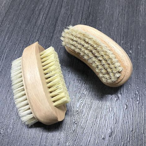 brosse  Ongles En Bois Avec Poils Naturels (2 Pices) - Brosse  Main Sans Plastique En Bois De Htre (1/5)