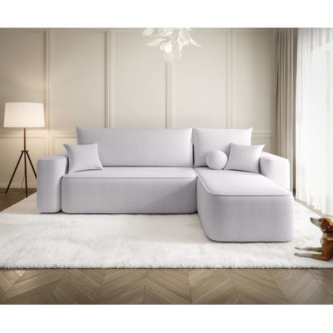 Ecksofa Schlafsofa Sofa AGEPO Stoff Curio Hellgrau Ottomane Rechts (1/5)