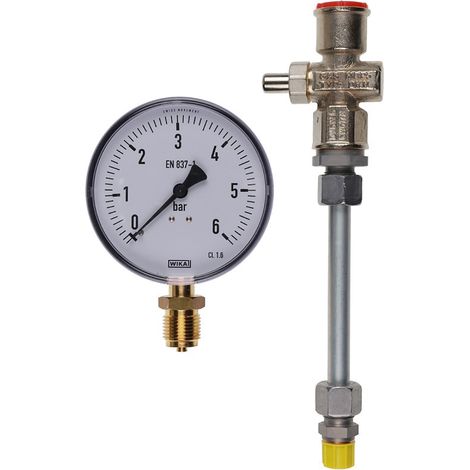 Manometer 0 bis 6,0 bar mit Druckknopfhahn Ausf. A G1/4 - 15133626832 von Weishaupt