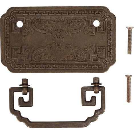 Poigure Antique Poignée Tétragonale Titrage du Tiroir R Chinois Antique avec 2 Vis pour les Portes d'armoire Poignée en bronze. L'armoire Est tir: Tiroir Vintage Tire avec un Tétragon (bronze (1/4)