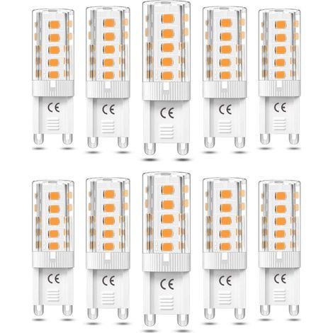 10pcs Ampoule G9 LED Non dimmable 5W Blanc Chaud 3000K Ampoules LED G9 Équivalent Halogène 50W AC110/220V [Classe énergétique F] (1/4)