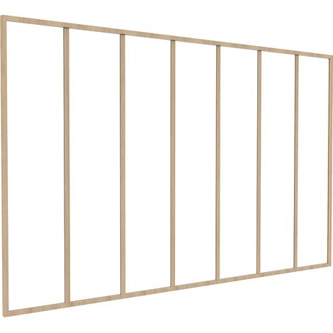 Vente-Unique – Verrière d'atelier en aluminium thermolaqué 210x130 cm – Verre trempé 4 mm – Naturel clair pour intérieur – Installation en tunnel