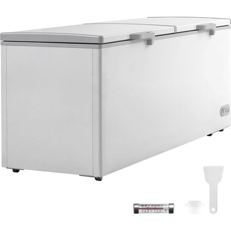 Mophorn Chest Freezer - 19.8 cu.ft / 561 L Capacity, Split Top Double Lids, 4 Removable Baskets, 7-Level Temp Adjustment, LED Light, 6 Wheels. (1/5)
