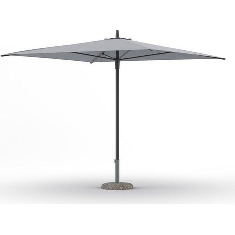 Ombrellone da Giardino a Palo Centrale 2x2m Struttura in Alluminio Antracite, Tessuto Grigio Chiaro