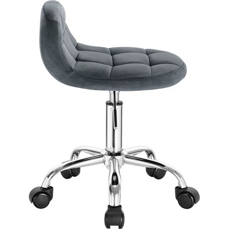WOLTU Sedia design girevole sgabello ufficio altezza regolabile ruote in Velluto Grigio Scuro