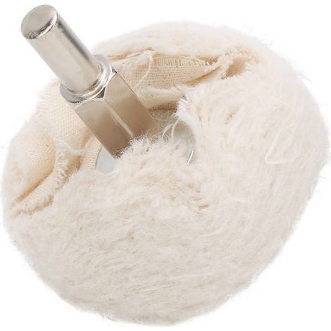 Handled cloth wheel combination set for polishing mirror finish, pure cotton electric drill, flat surface type, white cloth wheel, 50mm. (1/5)