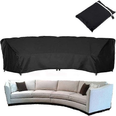 Housse de canapé imperméable pour terrasse extérieure. housse de canapé incurvée. noire (228 x 116 x 86 cm) (1/5)
