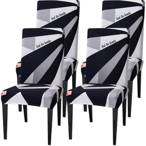 4 housses de chaise universelles pour salle à manger, amovibles, lavables, faciles à nettoyer et durables, pour mariage, hôtel, restaurant (1/5)