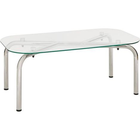 Table basse en verre et métal chromé HECATE (1/5)