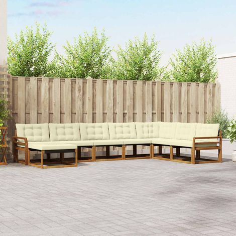 vidaXL Outdoor-Sofagarnitur mit Kissen 8 pcs Natur und Creme (1/5)