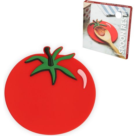 Repose-cuillère " tomate ". Repose-cuillère en silicone (1/5)