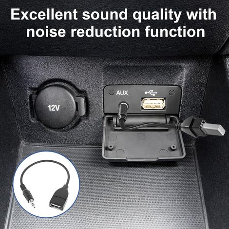 1 Pcs A-udio Adaptateur Jack vers USB USB vers Jack 3.5 Adaptateur 20cm Noir pour Autoradio avec Décodeur MP3 (1/2)