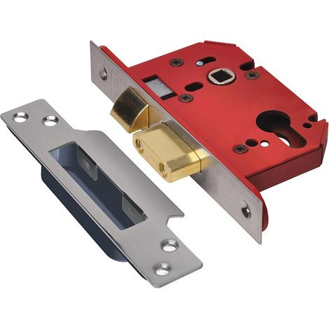 Union StrongBOLT 22EU EUS-SS-3.0 Euro Sashlock in Stainless Steel, 81mm (3-inch) with UNNJL22ESS30 Model Number
