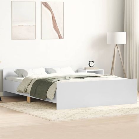GBLY Cadre de lit sans matelas blanc 140x190 cm (1/5)