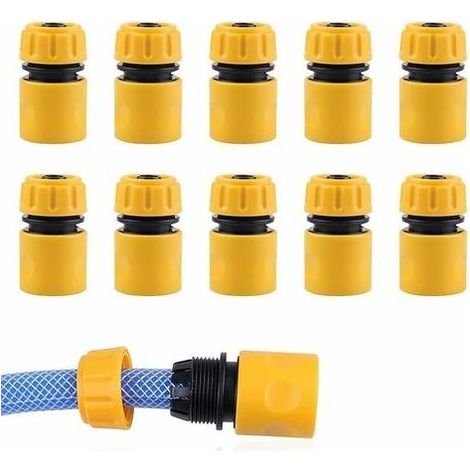 Ensemble de connecteur de tuyau 1/2Adaptateur de tuyau de d'arrosage Kit de tuyau d'arrosage connecteur de tuyau en plastique.10 pièces (1/5)