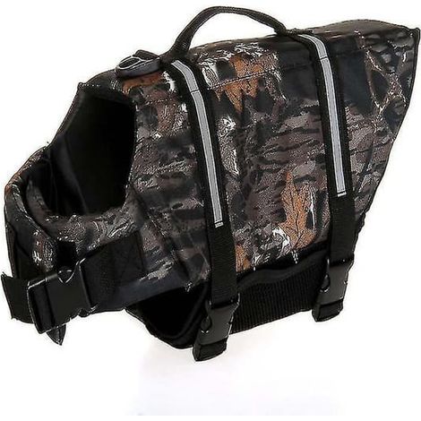 Gilet de sauvetage pour chien, imprimé été, vêtements de sécurité pour animaux de compagnie, maillot de bain pour chien, combinaison de natation de sécurité pour animaux de compagnie, camouflage noir,
