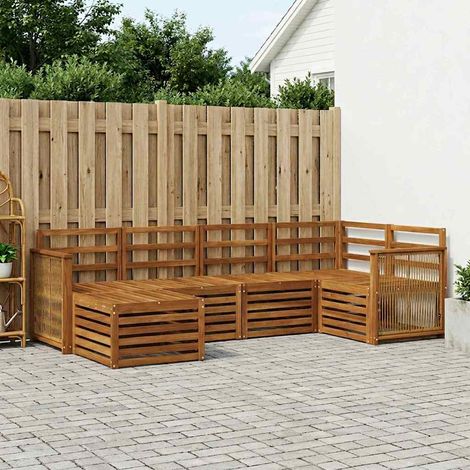 vidaXL Outdoor Sofa Set 5 pcs Natural Solid Acacia Wood (1/5)
