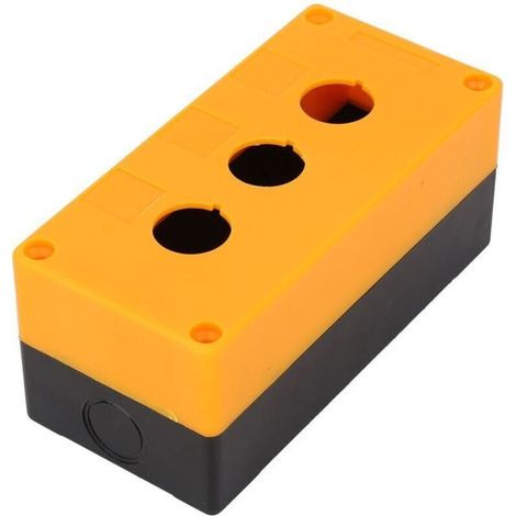 Boîtier de protection étanche pour interrupteur à bouton-poussoir à trois trous BX3 22 mm (jaune) (1/4)
