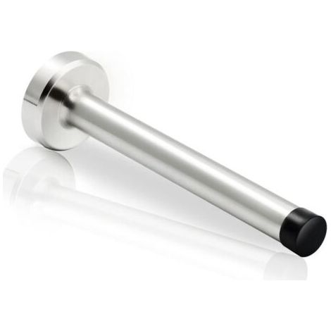 BUNTHAUS Butée de porte, butée de porte extensible de 12 cm, acier inoxydable brossé, avec coussinet en caoutchouc, argent.