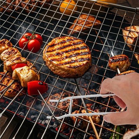 Outil barbecue lève-grille - HAWUJ - lot de 2 acier inoxydable portable - grill (1/5)