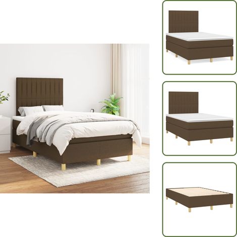 Letto con materasso a molle insacchettate - vidaXL Giroletto a Molle con Materasso Marrone Scuro 120x200cm Tessuto - Letto con materasso morbido