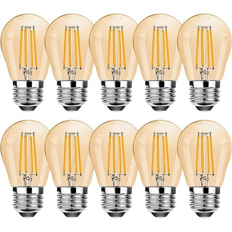 Ampoule LED E27 Dimmable, Filament 4W G45, 2700K Blanc Chaud 35W, 350LM, Ambre (1/5)